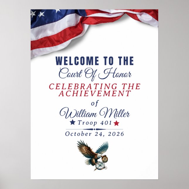 Honor Achievement Event Welcome Sign Poster (Vorne)