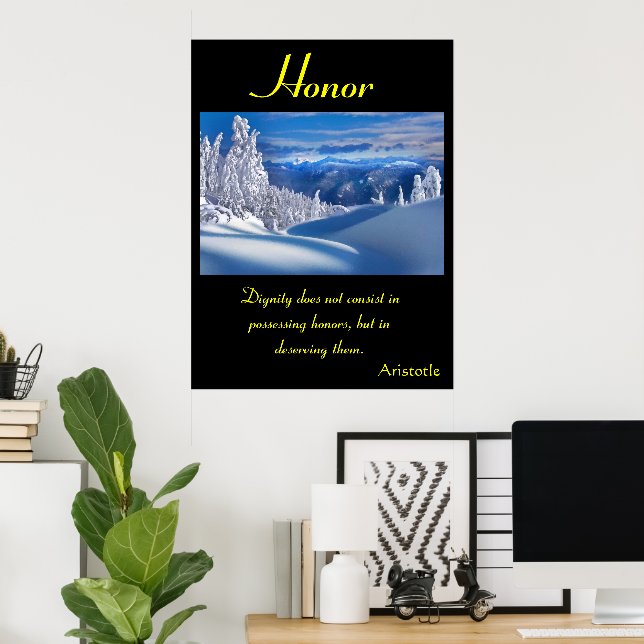 Honor Dwells Amidst Rolling Hills Serenity Poster (Heimbüro)