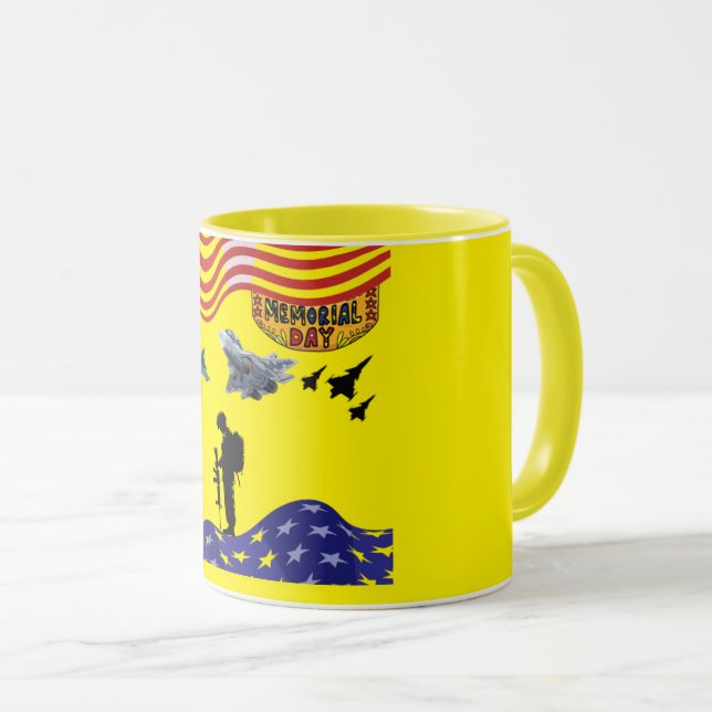 Honor on memorial day yellow tasse (VorderseiteRechts)