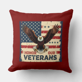 Honor Our Vetrans 20" x 20" Polyester Throw Pillow Kissen