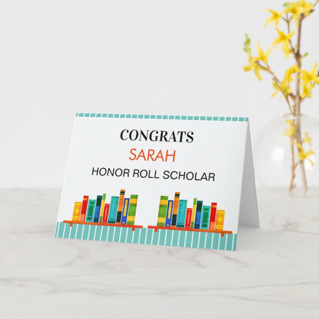 Honor Roll! Custom Report Card Congrats! Karte (Gelbe Blume)