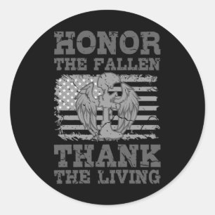 HONOR THE FALLEN American Veteran Gift Veterans Runder Aufkleber