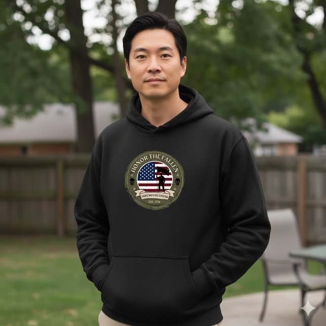 Honor The Fallen Defend The Living 250th USA Hoodie (Premium 250th Anniversary Hoodie: A bold tribute to American bravery and lasting freedom.)