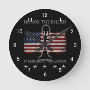 Honor The Fallen Runde Wanduhr