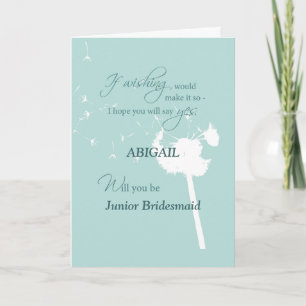 Honorar Bridesmaid, Individuelle Name Dandelion Ei Einladung