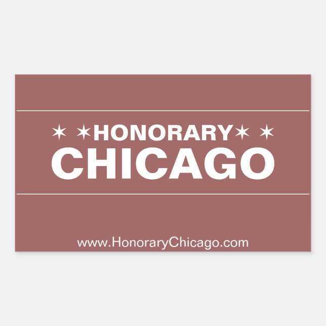 Honorar Chicago, Braunen-Straßenschild Rechteckiger Aufkleber (Vorderseite)