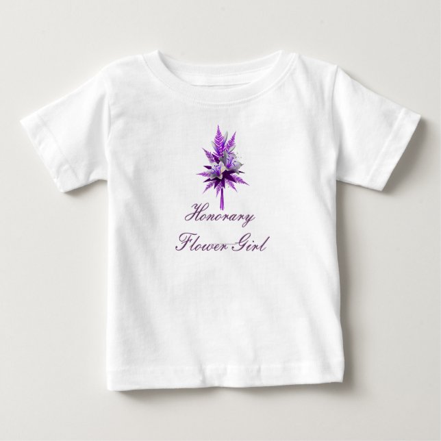 "Honorarblütenmädchen" Lila Lily Bouquet (a) Baby T-shirt (Vorderseite)