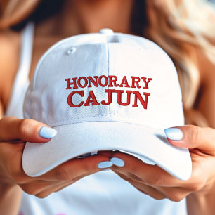 Honorary Cajun Red on White Bestickte Baseballkappe