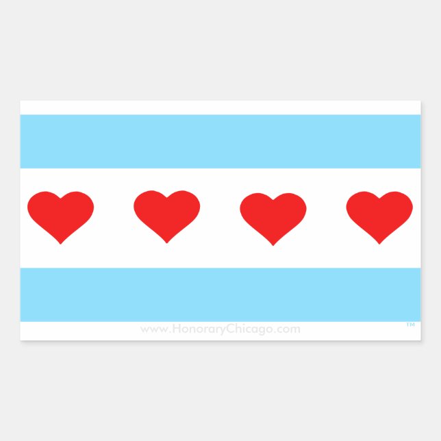 Honorary Chicago Heart Flag Stickers (Vorderseite)
