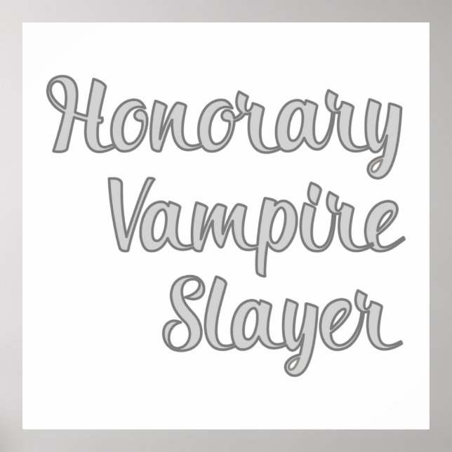 Honorary Vampire Slayer Buffy TV Show Fan Geschenk Poster (Vorne)