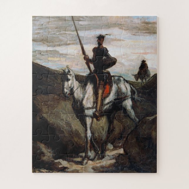 Honore Daumier - Don Quixote in den Bergen Puzzle (Vertikal)