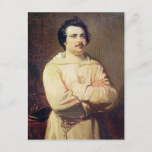 Honore de Balzac im Habit seiner Mönche, 1829 Postkarte
