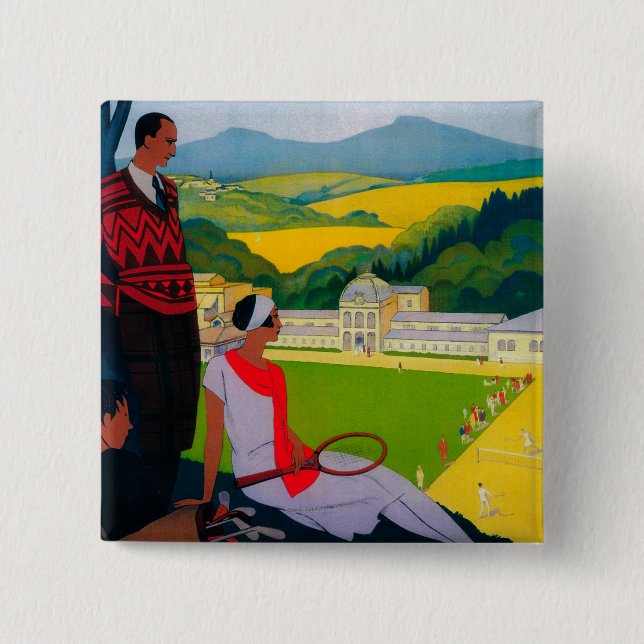 Honore Les Bains Vintag PosterEurope Button (Vorderseite)