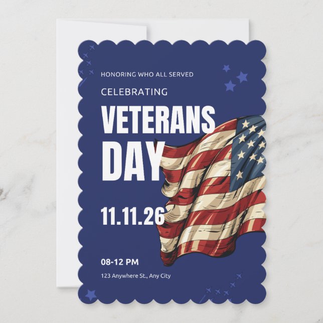 #HonoringCelebratingveteransDayFlatHolidayCard Feiertagskarte (Vorderseite)