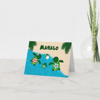 Honu BOY Baby Sea TURTLE Vielen Dank Familie Blue Dankeskarte