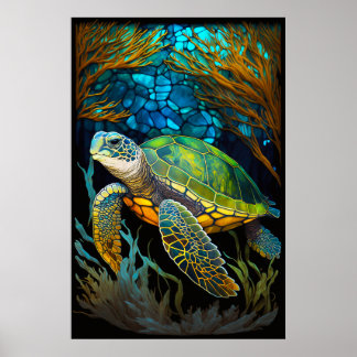 Honu Haven gestettetes Glaswasser Poster