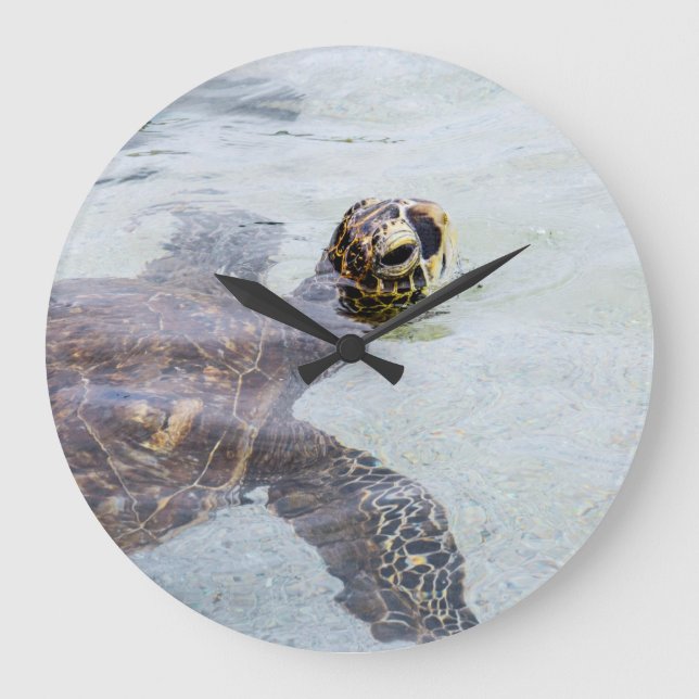 Honu Hawaiian Sea Turtle - Hawaii Turtles Große Wanduhr (Vorderseite)