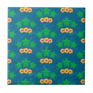 Honu Hawaiian Tribal Green Sea Turtles Fliese