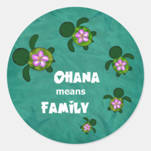 Honu Meer Family_circle Runder Aufkleber
