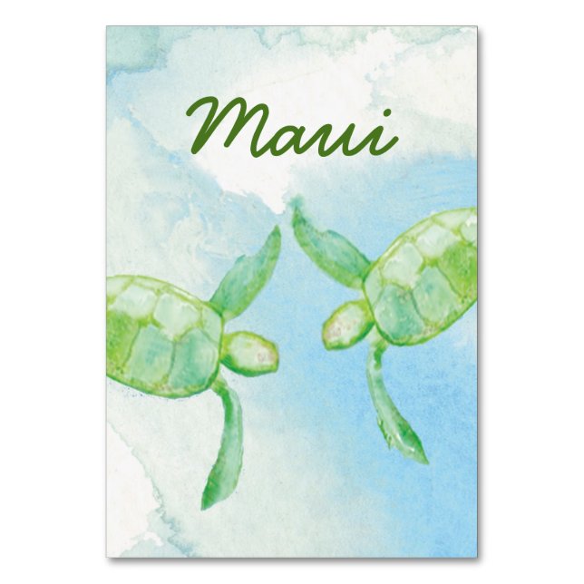 Honu Pair Wedding Table Card Tischnummer (Vorderseite)