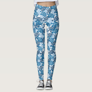 Honu Sea Turtle Hawaiian Aloha Indigo Blue Leggings