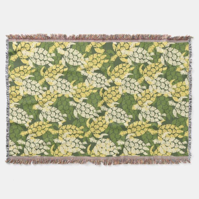 Honu Sea Turtle Hawaiian Aloha - Olive Decke (Vorderseite)