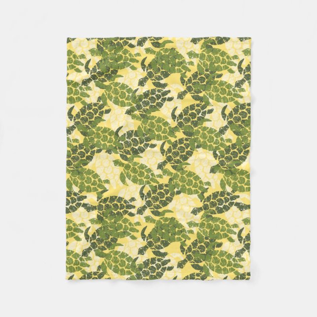 Honu Sea Turtle Hawaiian Aloha - Olive Fleecedecke (Vorderseite)