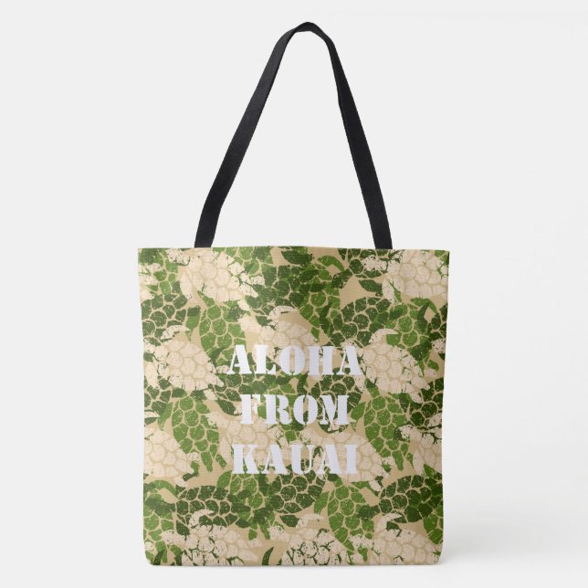 Honu Sea Turtle Hawaiian Monogram Aloha Beach Bag (Vorderseite)