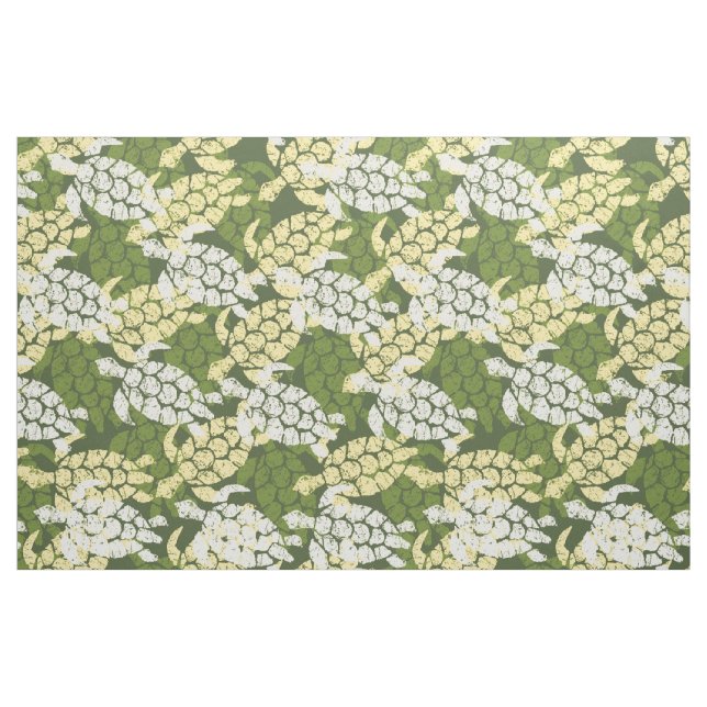 Honu Sea Turtle Hawaiian Tapa - Olive Stoff (Fat Quarter (45,7 x 55,9 cm))