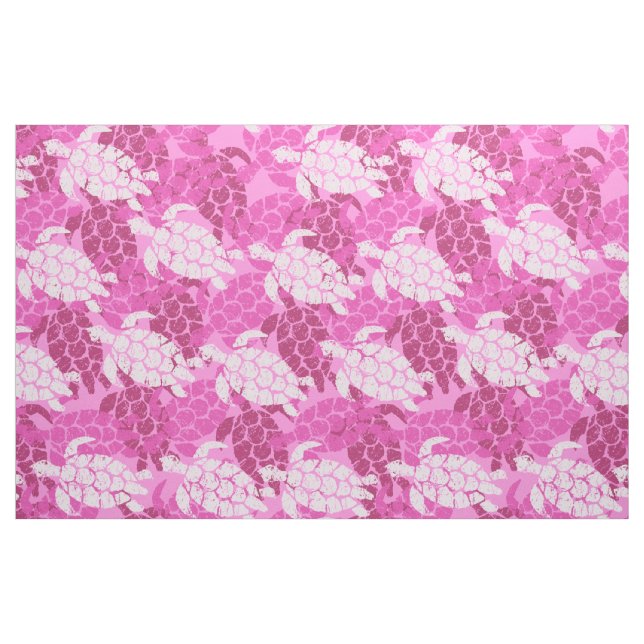Honu Sea Turtle Hawaiian Tapa - Pink Stoff (Fat Quarter (45,7 x 55,9 cm))