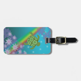 Honu Seeschildkrötetropischer Swim-Regenbogen und Gepäckanhänger