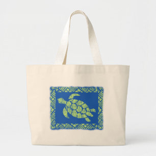 Honu Tapa Hawaiian Beach Bag Jumbo Stoffbeutel