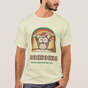Hoo Hoo Hoo Weihnachts-Eule-Santa-Mütze T-Shirt