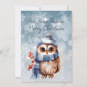 Hoo Hoo Little Owl Frohe Weihnachten Karte