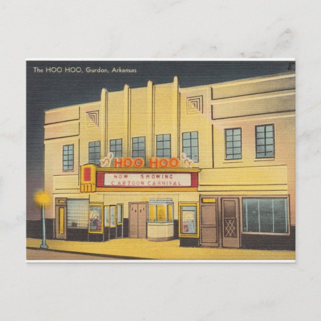 Hoo Hoo Theater, Gudon, Arkansas Postkarte (Vorderseite)