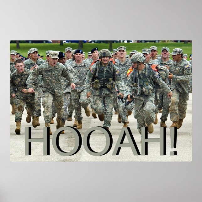 Hooah! Army Soldier Boot Camp Cadet Poster (Vorne)