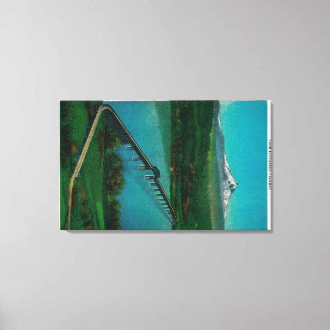 Hood and Interstate Bridge in White Lachs Leinwanddruck (Vorderseite)