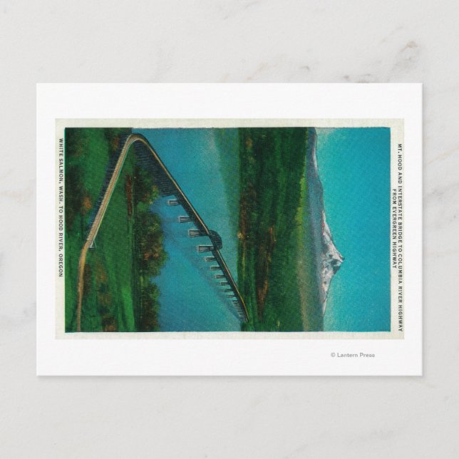 Hood and Interstate Bridge in White Lachs Postkarte (Vorderseite)