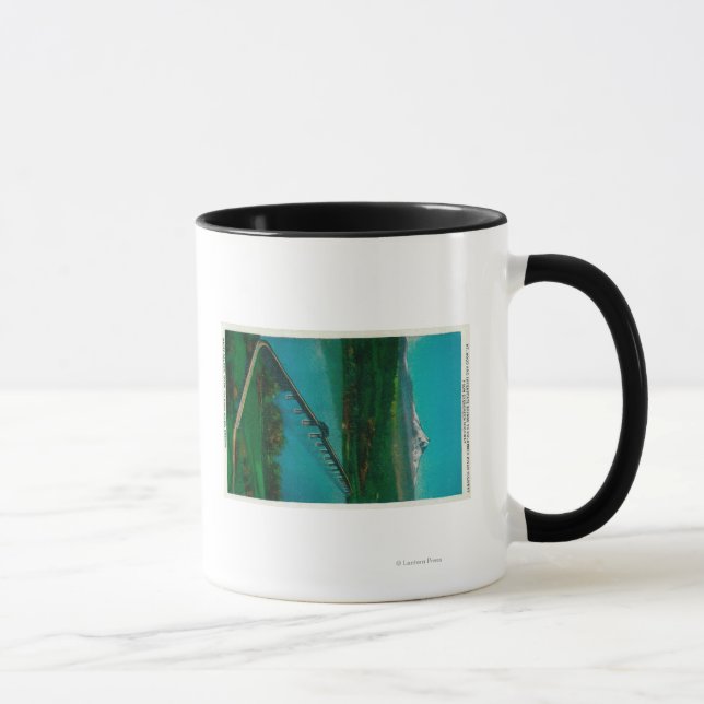 Hood and Interstate Bridge in White Lachs Tasse (Rechts)