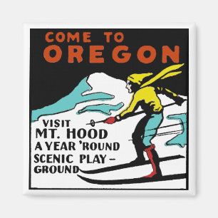 HOOD OREGON - Vintage Travel Magnet