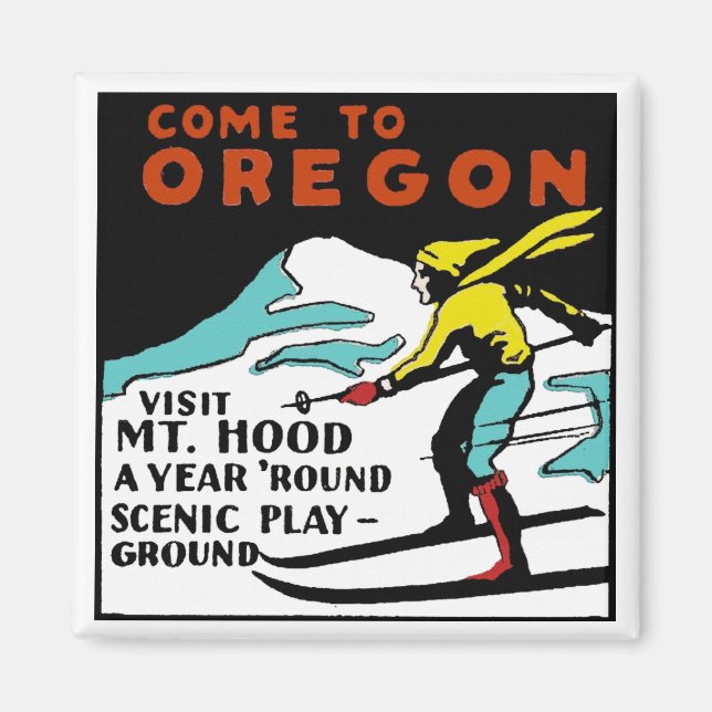 HOOD OREGON - Vintage Travel Magnet (Vorne)