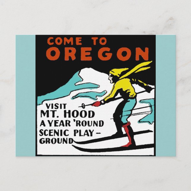 HOOD OREGON - Vintage Travel Postkarte (Vorderseite)