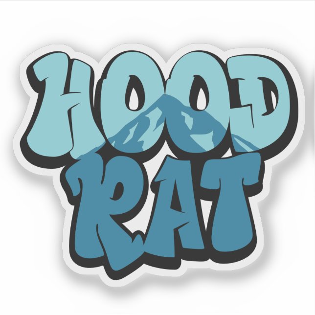 Hood Rat graffiti Monte Hood Oregon Berg Aufkleber (Vorderseite)