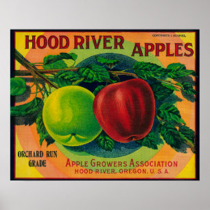 Hood River Apple Crate LabelHood River, OR Poster