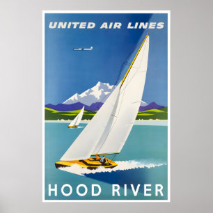 Hood River Art Oregon Reiseplakat Segeldruck Poster