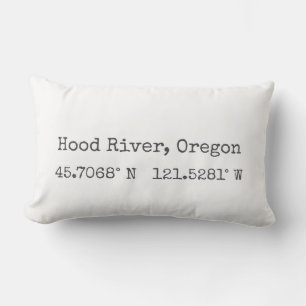 Hood River, Oregon Koordinaten Lendenkissen