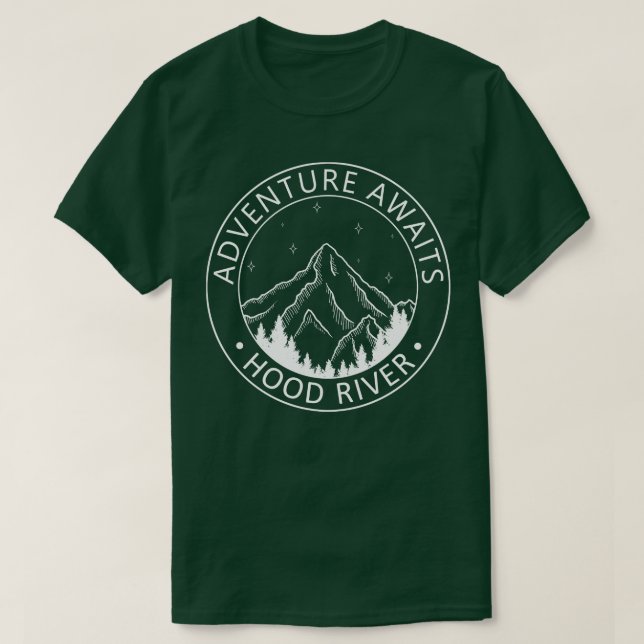 Hood River Oregon USA Adventure Awaits T-Shirt (Design vorne)