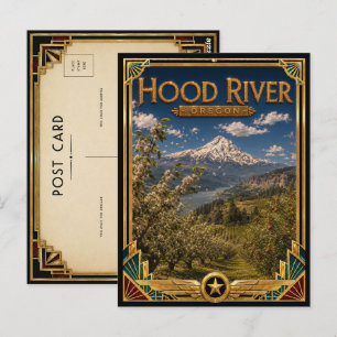 Hood River Oregon Vintage Art Deco Golden Age Postkarte