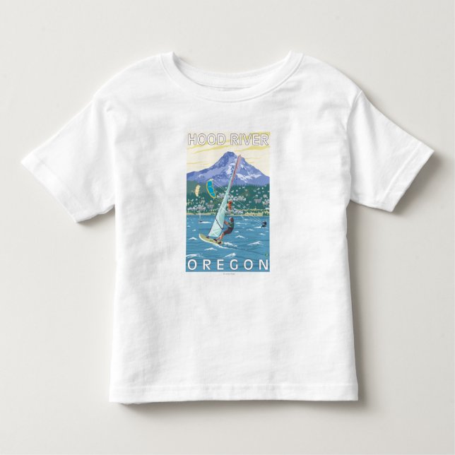 Hood River, ORWind Surfer u. Kleinkind T-shirt (Vorderseite)