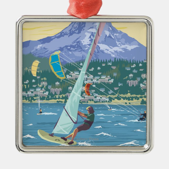 Hood River, ORWind Surfer u. Ornament Aus Metall (Vorne)